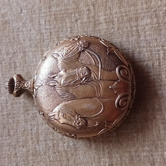 Dorset Gold Tone Horse Pocket Watch - Picture 1 of 8